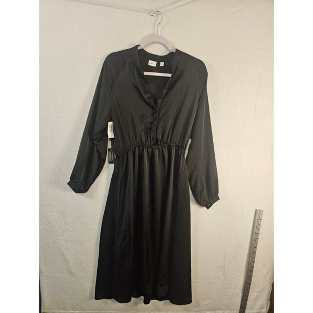 Babaton Lexington Maxi Dress Black Long Sleeve Recycled Fabric Women's M